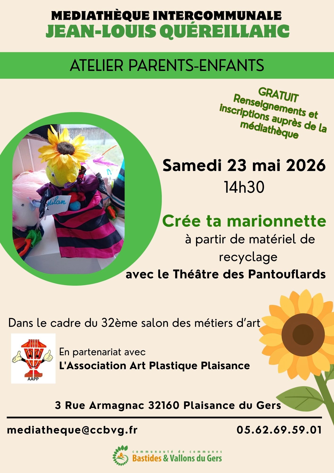 Atelier : crée une marionnette à la médiathèque !