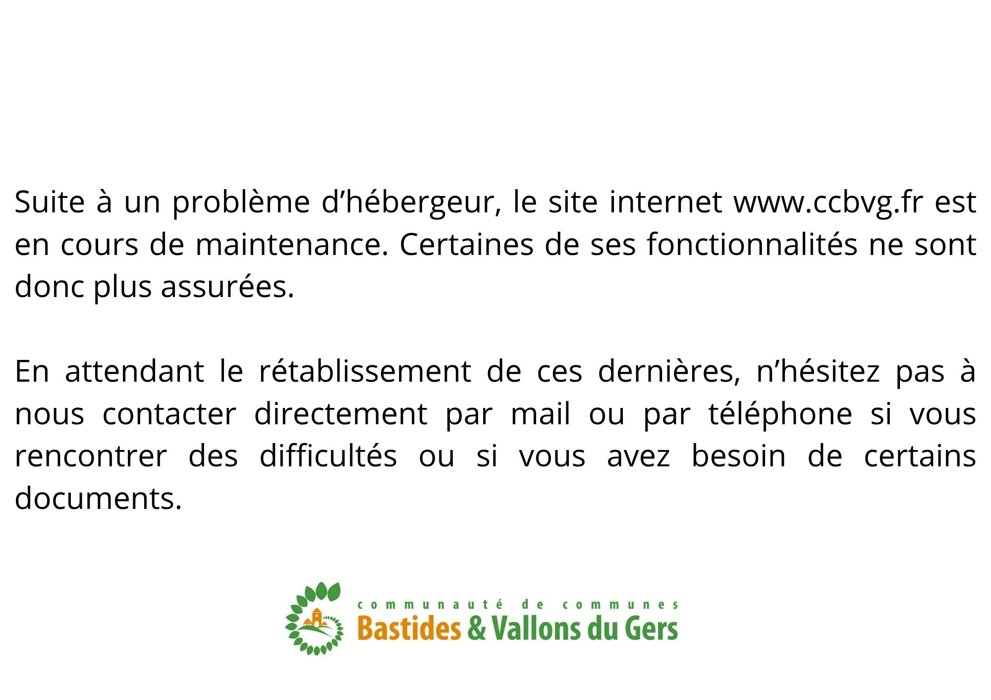 Site Internet en maintenance
