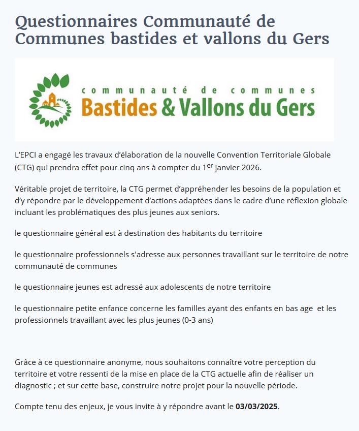 Questionnaires CTG