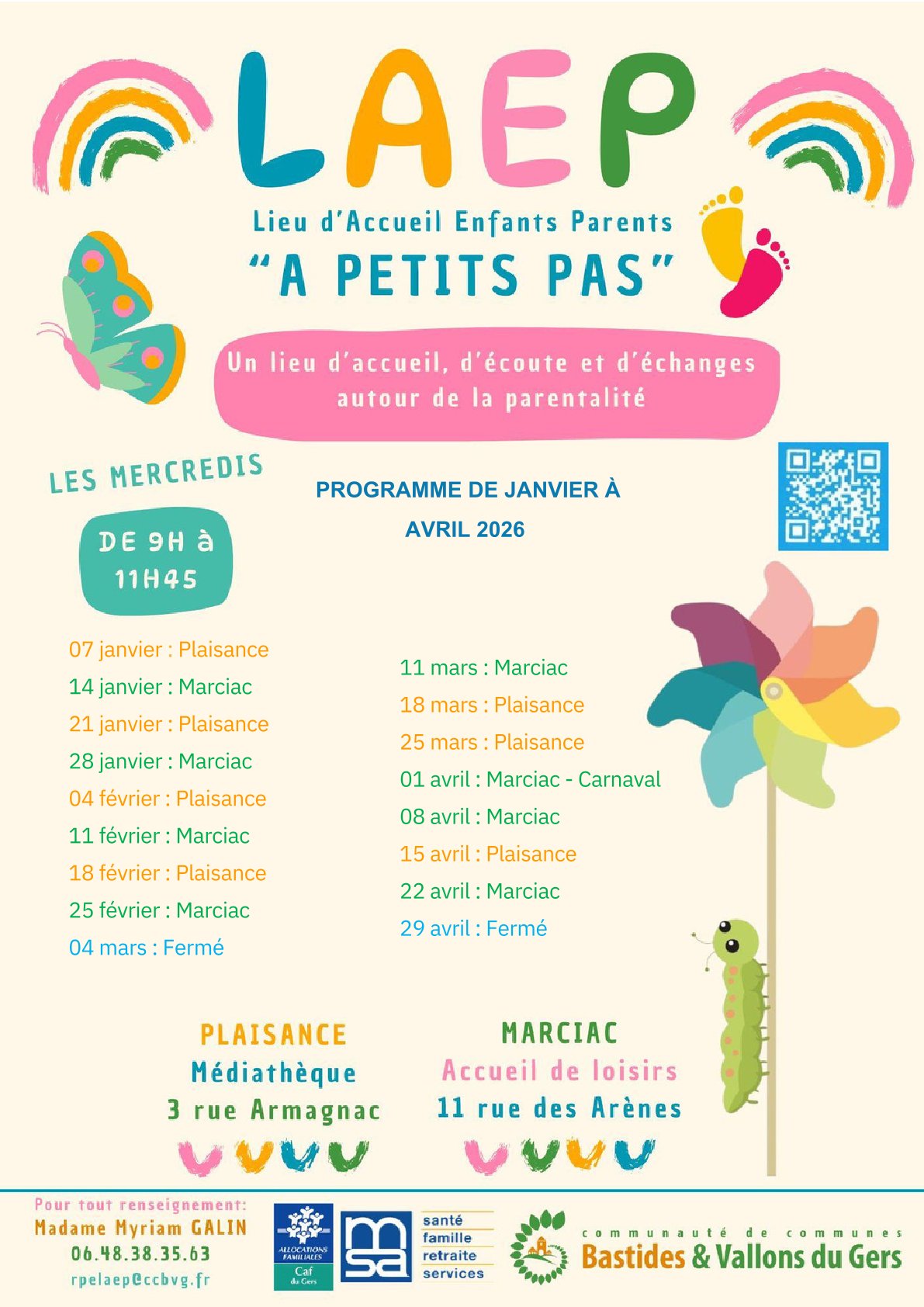Lieu d&rsquo;Accueil Enfants Parents (LAEP) : le programme de janvier à avril 2026