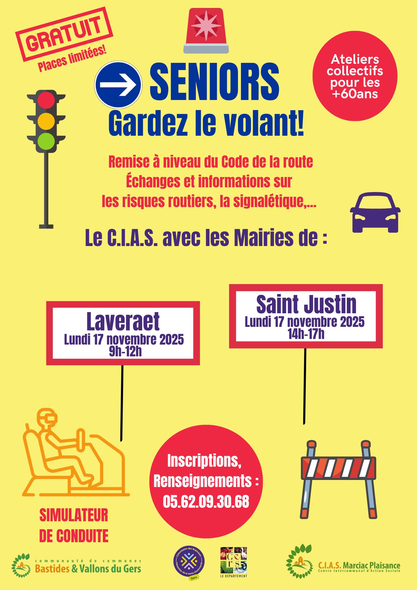Ateliers de sécurité routière pour les seniors : les dates de novembre