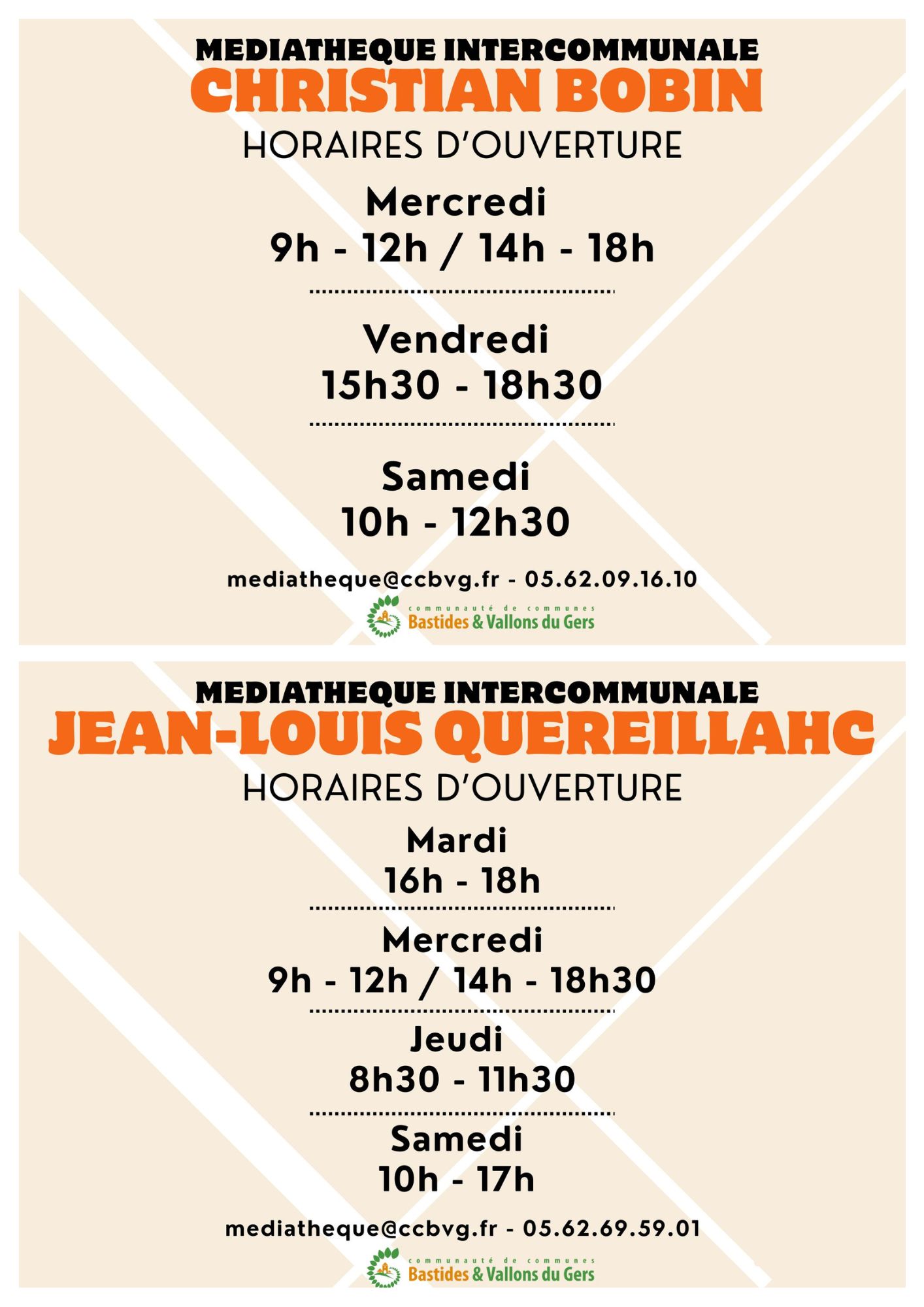 Médiathèques Christian Bobin et Jean-Louis Quéreillahc : horaires et fiches d&rsquo;inscription