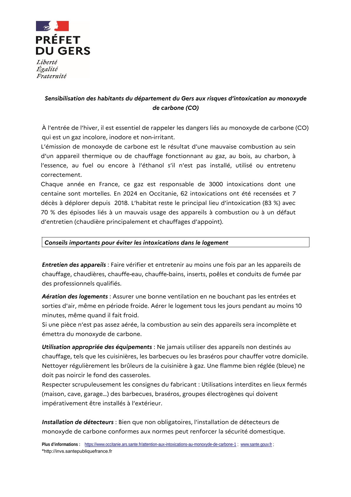 Risques d&rsquo;intoxication au monoxyde de carbone (CO) : conseils pour les éviter