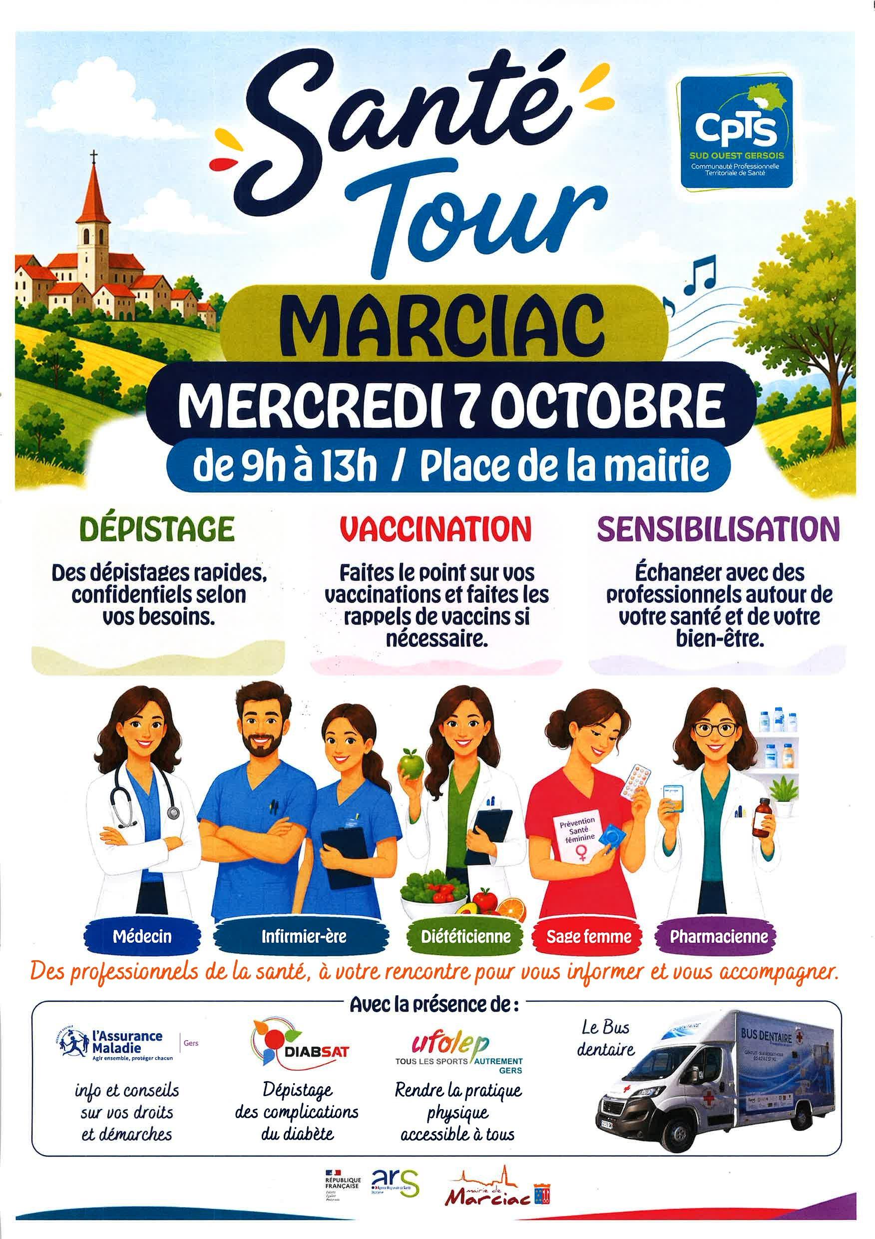 Santé Tour à Marciac mercredi 7 octobre 2026