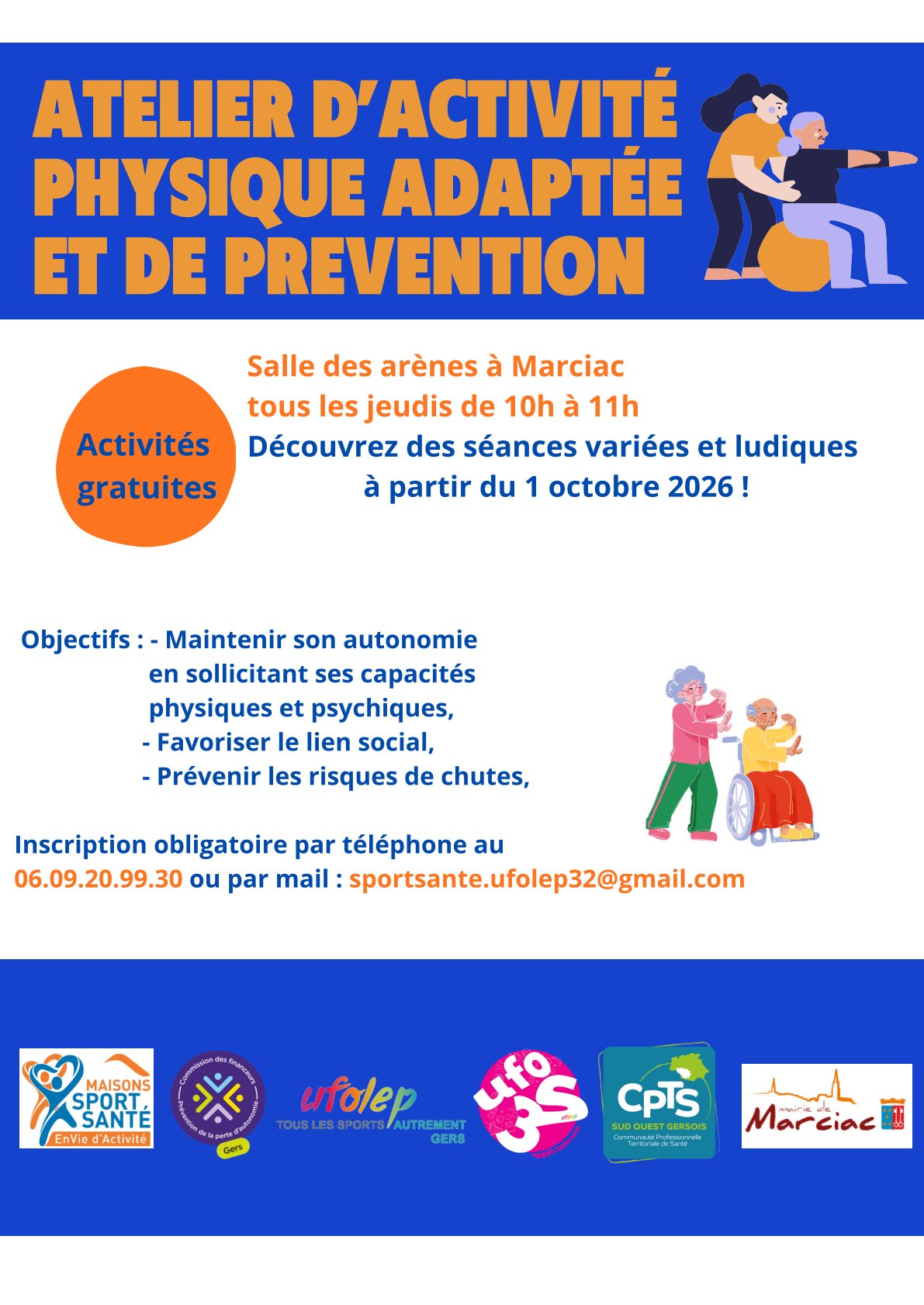 Atelier d&rsquo;activité physique adaptée et de prévention à Marciac